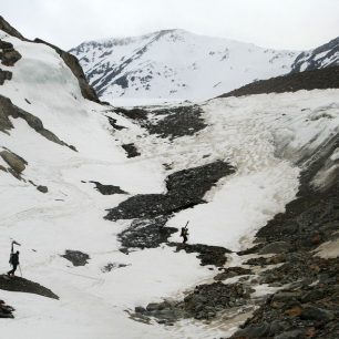 Od konce ledovce Marzellferner k Martin Busch Hütte