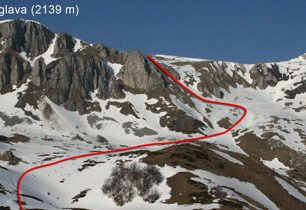Crna Glava (2139 m) – nejvyšší vrchol pohoří Bjelasica na skialpech
