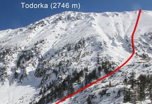 Okružní skialpový výlet na Malou Todorku (2712 m) v bulharském Pirinu