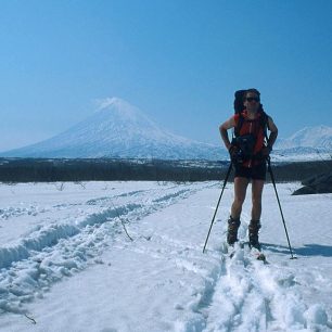 Návrat ze sopky Ključevskaja (4800 m) na Kamčatce v květnu